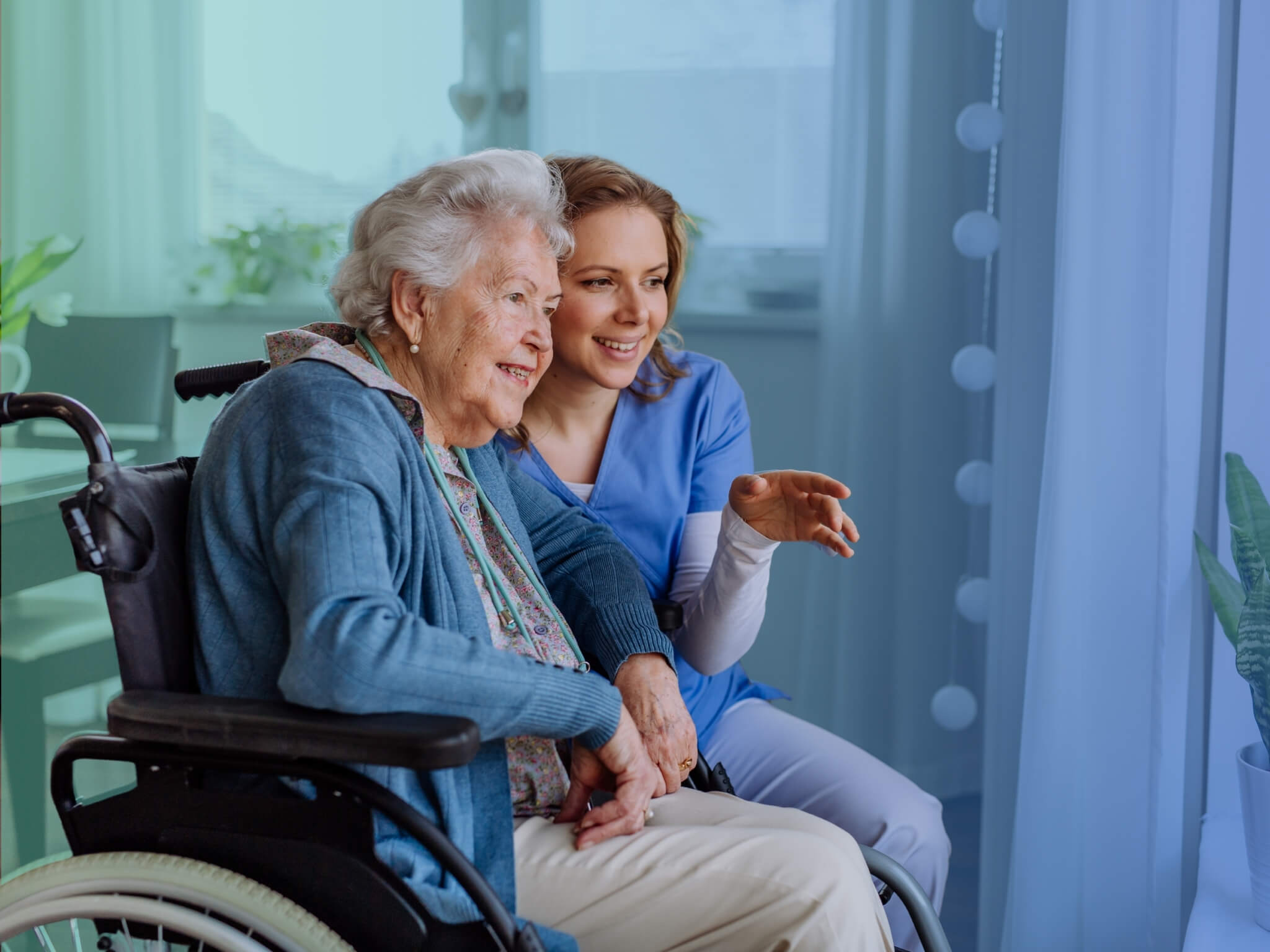 Home Care Services providing companionship, conversation, and daily support for older adults.